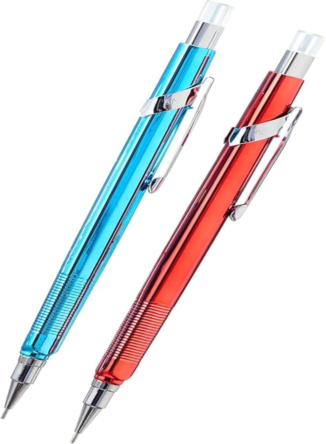 3A Plastic Mechanical Pencil 2 Pieces 5 mm Size 3x14, Red Blue 425